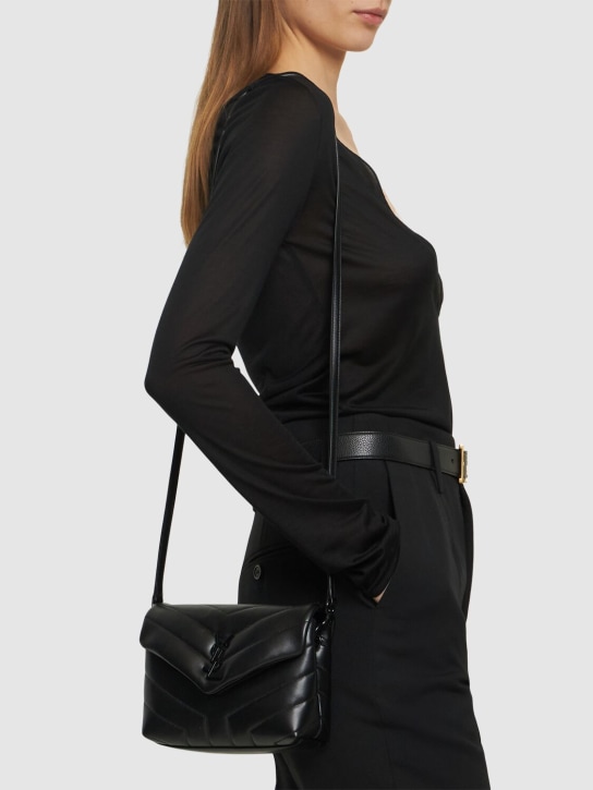 Saint Laurent: Toy Loulou leather shoulder bag - Black - women_1 | Luisa Via Roma