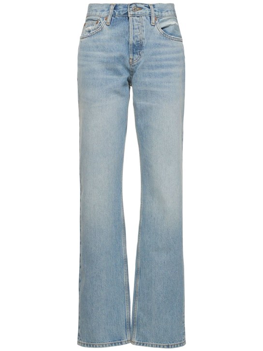 RE/DONE: Easy straight cotton denim jeans - Açık Mavi - women_0 | Luisa Via Roma