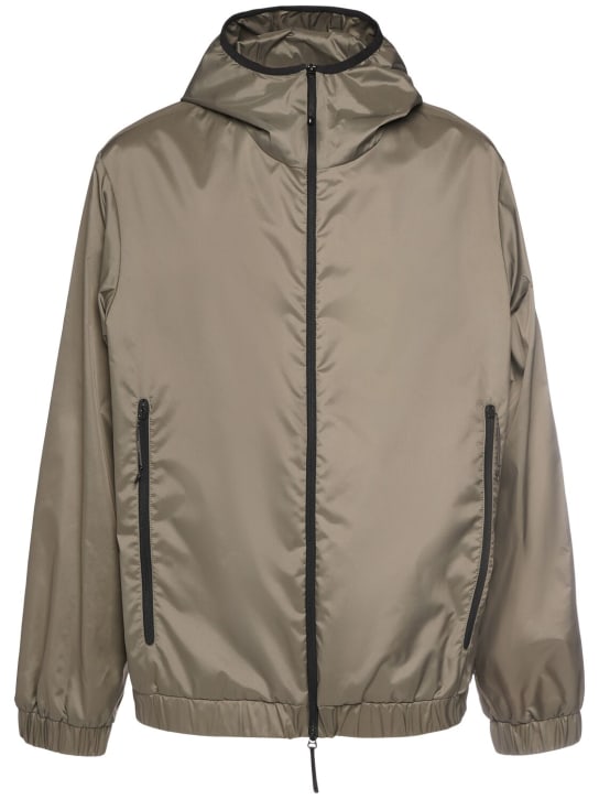 Moncler: Algovia nylon rainwear jacket - 棕灰色 - men_0 | Luisa Via Roma