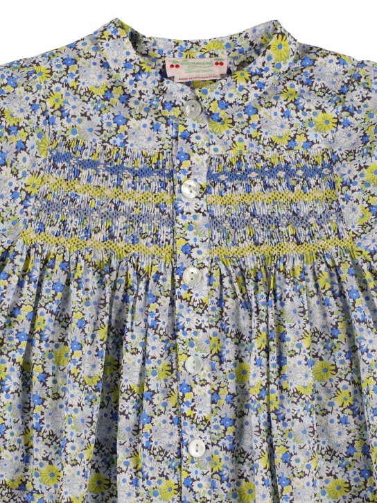 Bonpoint: Vestido de algodón estampado - Azul - kids-girls_1 | Luisa Via Roma