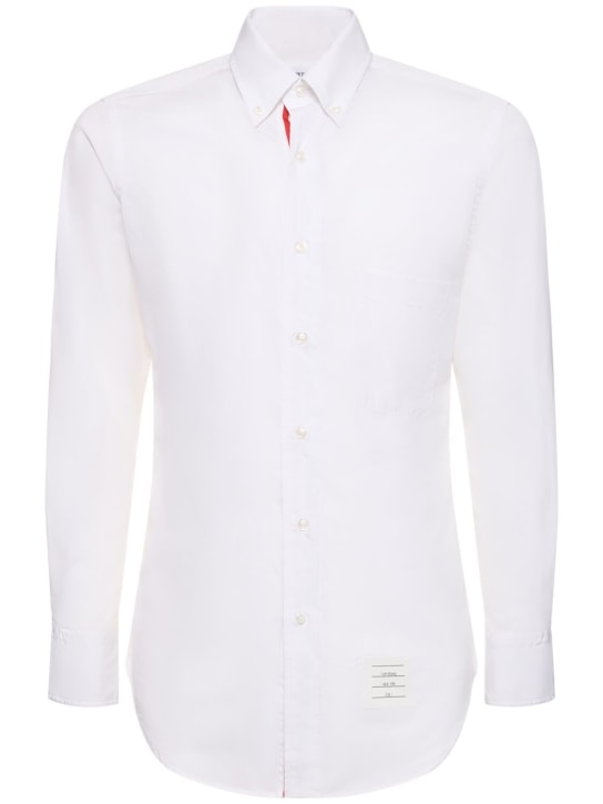 Thom Browne: Camisa de algodón - Blanco - men_0 | Luisa Via Roma