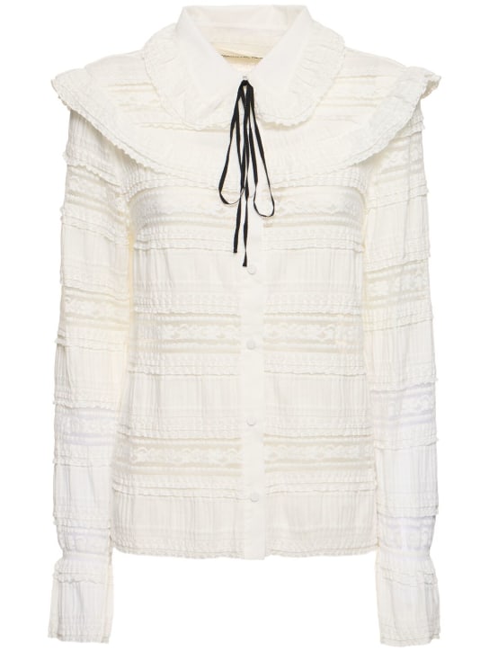 Designers Remix: Avery cotton blend lace shirt - White - women_0 | Luisa Via Roma