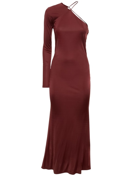 Roberto Cavalli: Langes Kleid aus Viskosejersey - Rostfarben - women_0 | Luisa Via Roma