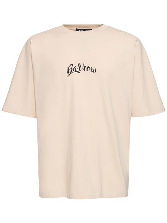 Barrow: T-Shirt aus Baumwolle mit Bärendruck - Turtledove - men_0 | Luisa Via Roma