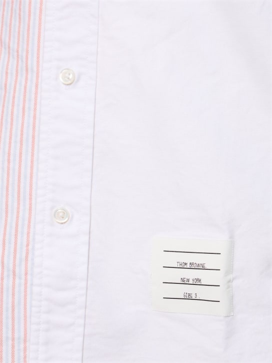 Thom Browne: 纽扣开合短袖衬衫 - 橙色 - men_1 | Luisa Via Roma