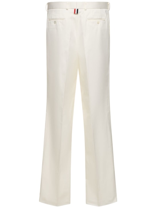 Thom Browne: Low rise cotton belt loop pants - men_4 | Luisa Via Roma
