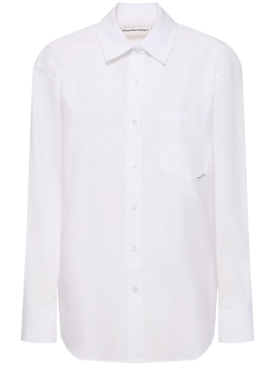 Alexander Wang: Boyfriend cotton shirt - White - women_0 | Luisa Via Roma