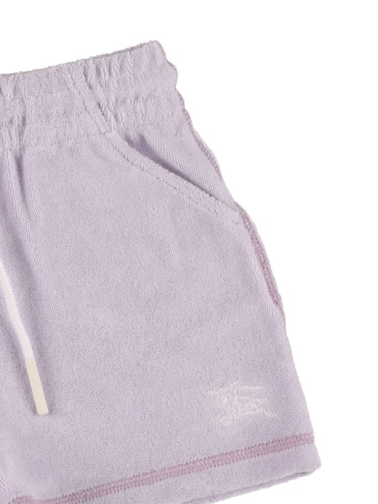 Burberry: Cotton blend logo sweat shorts - Light Purple - kids-girls_1 | Luisa Via Roma