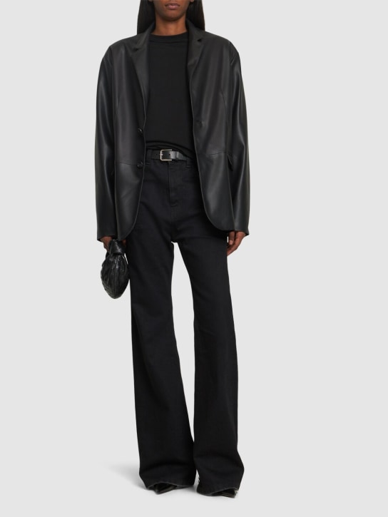 The Frankie Shop: Olympia faux leather blazer - Black - women_1 | Luisa Via Roma