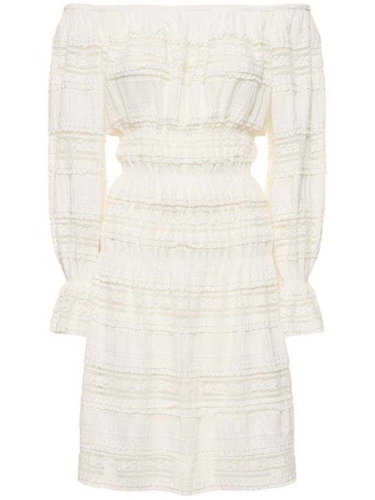 Designers Remix: Avery off-the-shoulder lace midi dress - White - women_0 | Luisa Via Roma