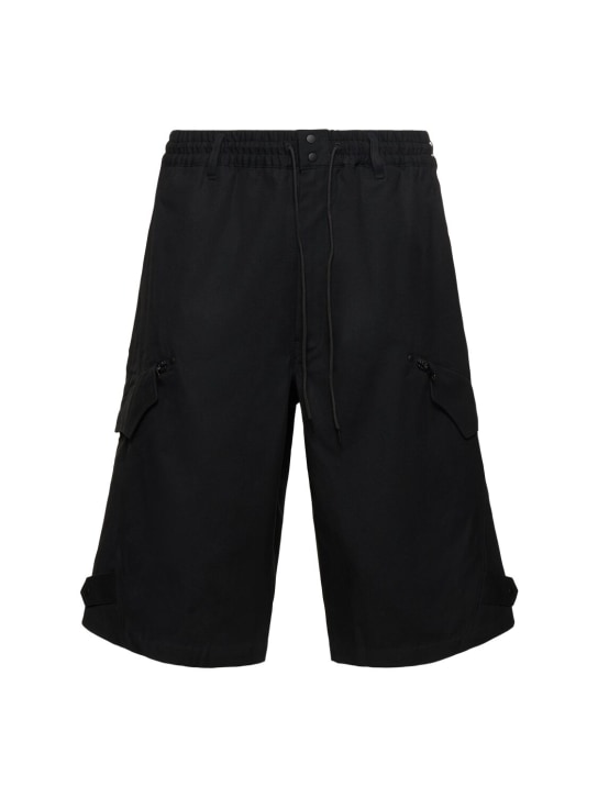 Y-3: Workwear shorts - Black - men_0 | Luisa Via Roma
