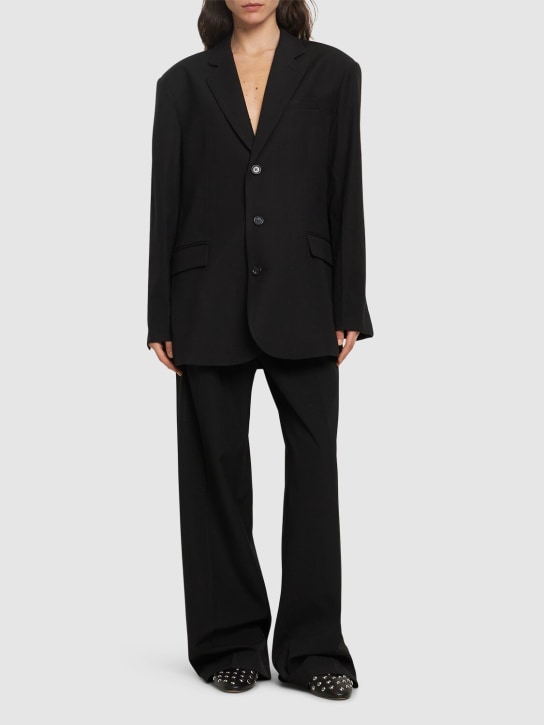 The Frankie Shop: Gelso oversized lyocell blend blazer - Black - women_1 | Luisa Via Roma