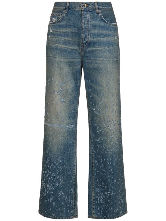 Amiri: Jeans baggy fit in denim di cotone - Indigo - men_0 | Luisa Via Roma