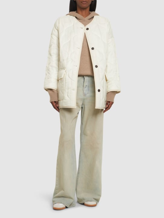 The Frankie Shop: Teddy quilted nylon jacket - Ivory - women_1 | Luisa Via Roma