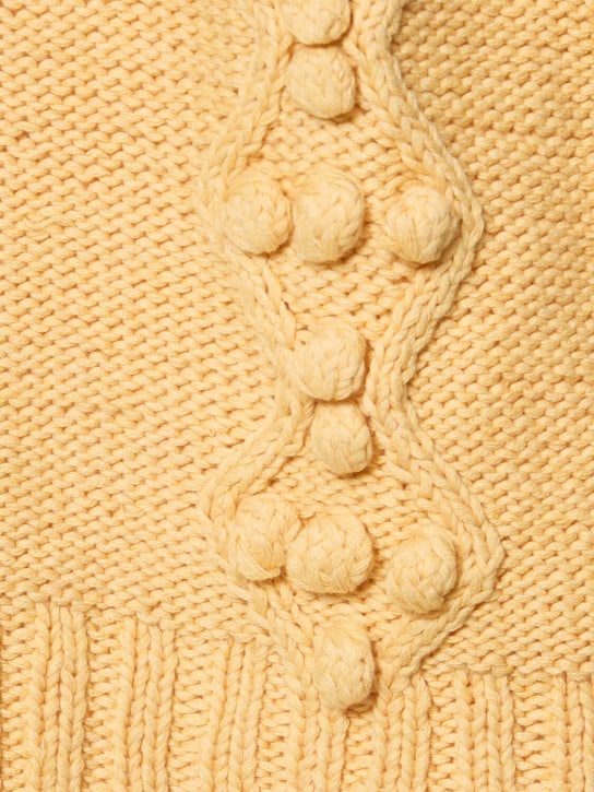 Harago: Cotton cable knit vest - Beige - men_3 | Luisa Via Roma