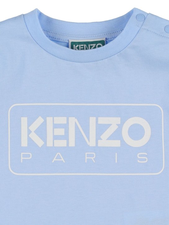 Kenzo Kids: 棉质平纹针织T恤 - 浅蓝色 - kids-boys_1 | Luisa Via Roma