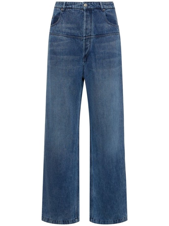 Marant: Jeans anchos de lyocell y algodón - Azul - men_0 | Luisa Via Roma
