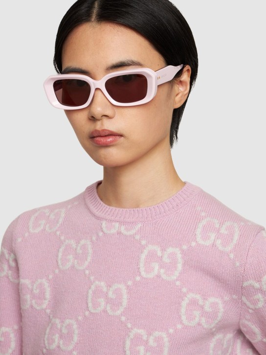 Gucci: GG1531SK acetate sunglasses - Rosa/Marrone - women_1 | Luisa Via Roma