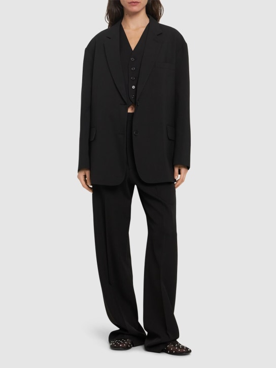 The Frankie Shop: Bea oversize boxy suit blazer - Siyah - women_1 | Luisa Via Roma