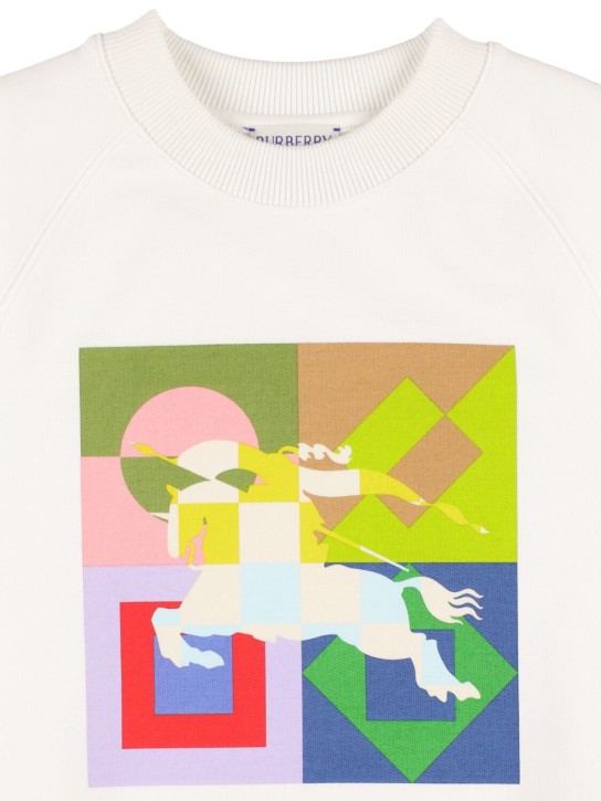 Burberry: Printed cotton crewneck sweatshirt - White - kids-boys_1 | Luisa Via Roma
