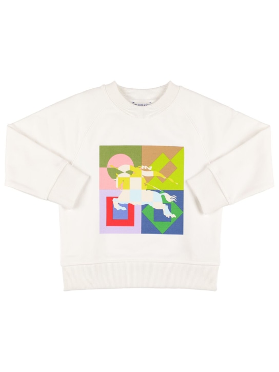 Burberry: Sweatshirt aus Baumwolle - Weiß - kids-boys_0 | Luisa Via Roma