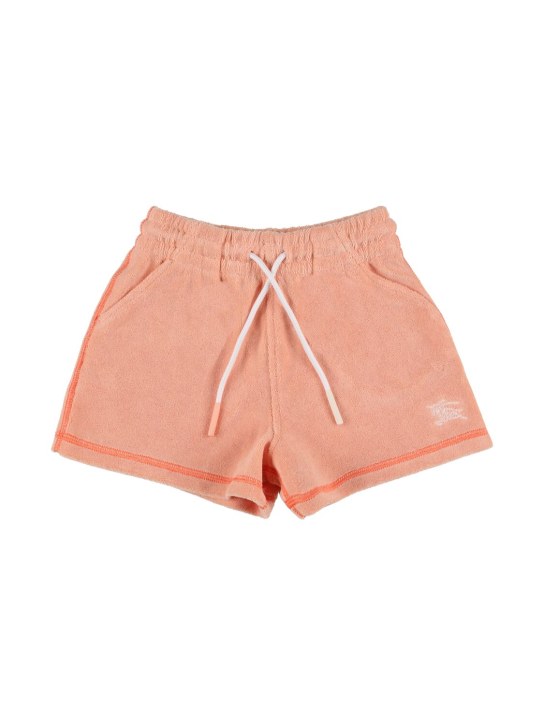 Burberry: Cotton blend logo sweat shorts - Pink - kids-girls_0 | Luisa Via Roma