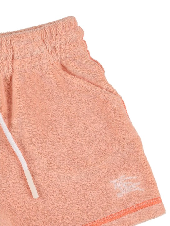 Burberry: Shorts aus Baumwollmischgewebe mit Logo - Rosa - kids-girls_1 | Luisa Via Roma