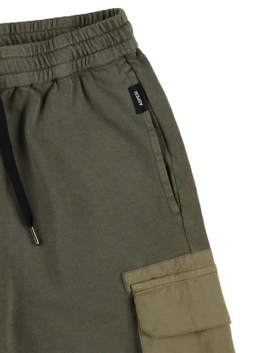 ASPESI: Cotton cargo shorts - Military Green - kids-boys_1 | Luisa Via Roma