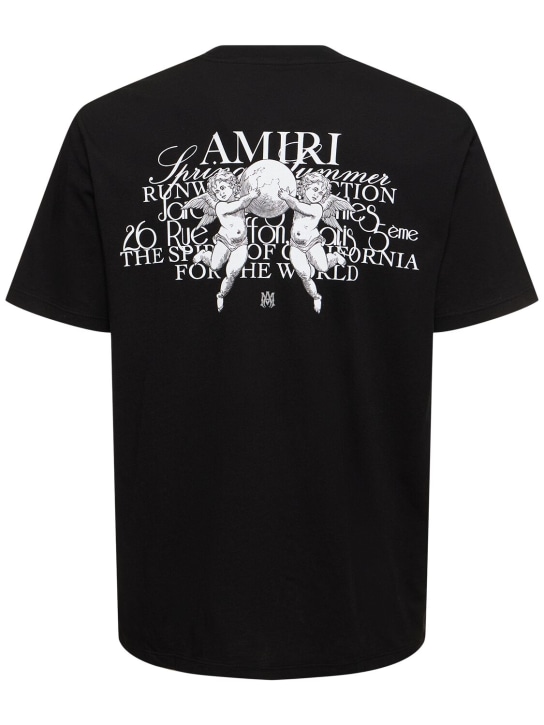 Amiri: T-shirt in jersey di cotone con stampa - Nero - men_0 | Luisa Via Roma