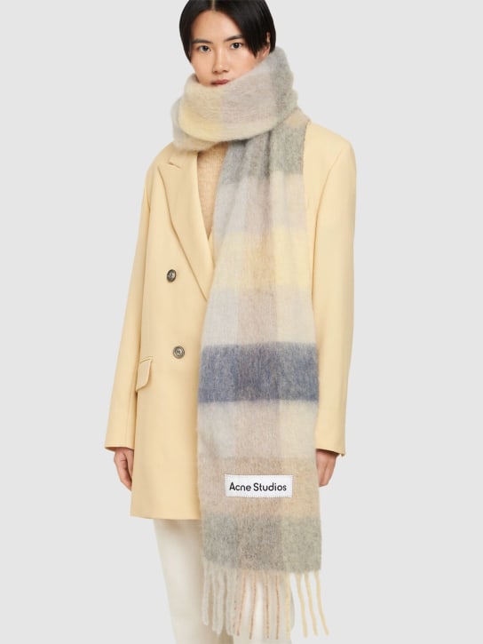 Acne Studios: Vally soft alpaca blend scarf - Beige/Lavender - women_1 | Luisa Via Roma