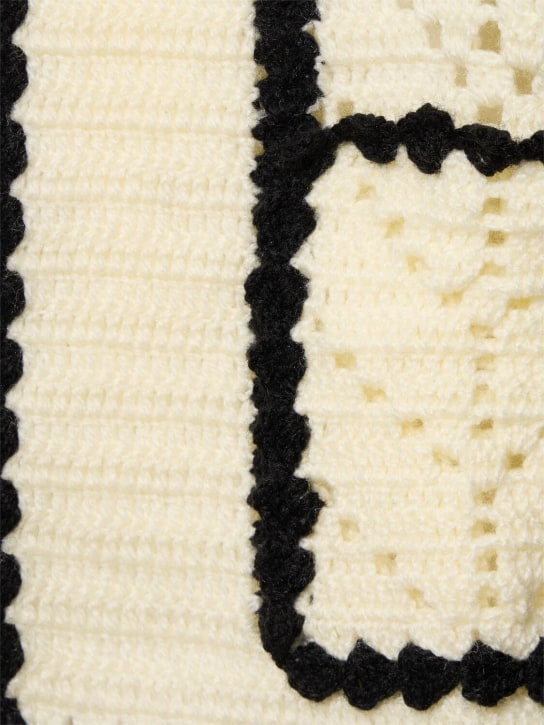 Harago: Veste en crochet de laine - Blanc Cassé - men_1 | Luisa Via Roma