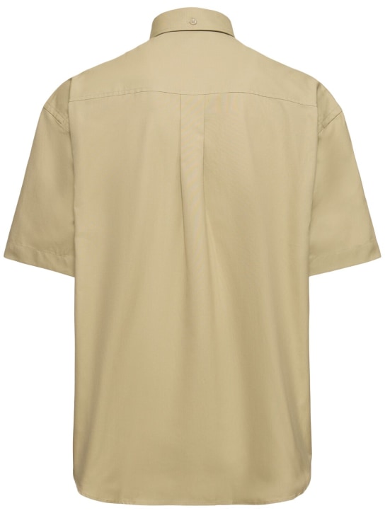 Burberry: Logo cotton short sleeve shirt - Hunter - men_4 | Luisa Via Roma