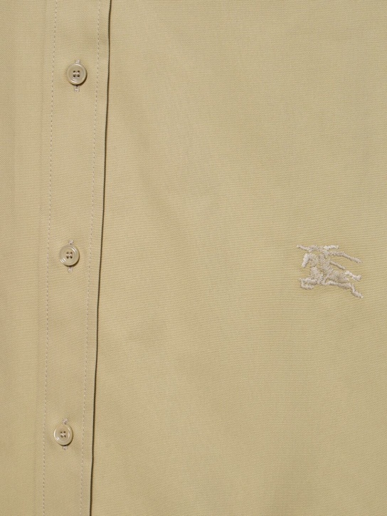 Burberry: Logo cotton short sleeve shirt - Hunter - men_3 | Luisa Via Roma