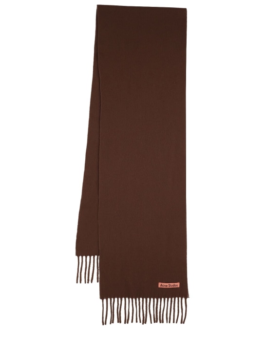 Acne Studios: Canada skinny wool scarf - Dark Brown - women_0 | Luisa Via Roma