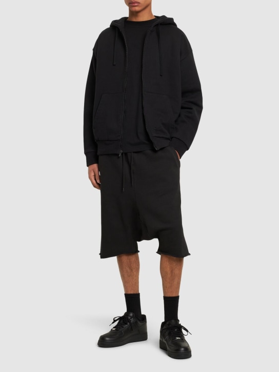 Nike: MMW cotton blend fleece hoodie - Nero - men_1 | Luisa Via Roma