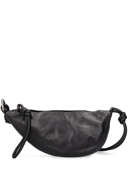 Dries Van Noten: Large leather crossbody bag - Siyah - men_0 | Luisa Via Roma