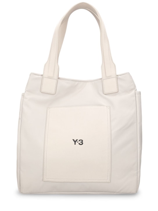 Y-3: Lux tote bag - White - men_0 | Luisa Via Roma
