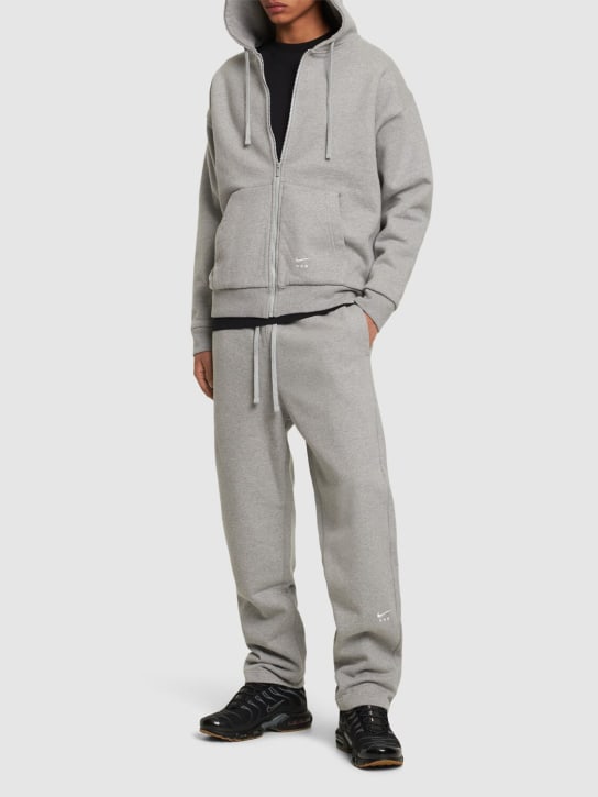 Nike: MMW cotton blend fleece hoodie - Heather Grey - men_1 | Luisa Via Roma