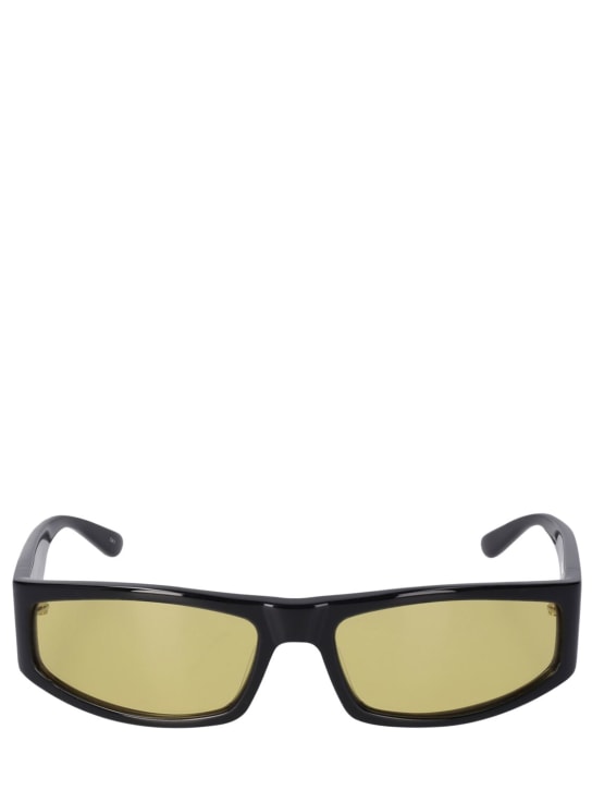 Courreges: Techno squared acetate sunglasses - Black/Yellow - men_0 | Luisa Via Roma