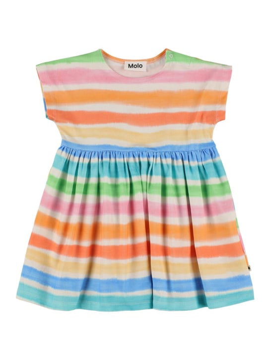 Molo: Printed organic cotton dress - Multicolor - kids-girls_0 | Luisa Via Roma