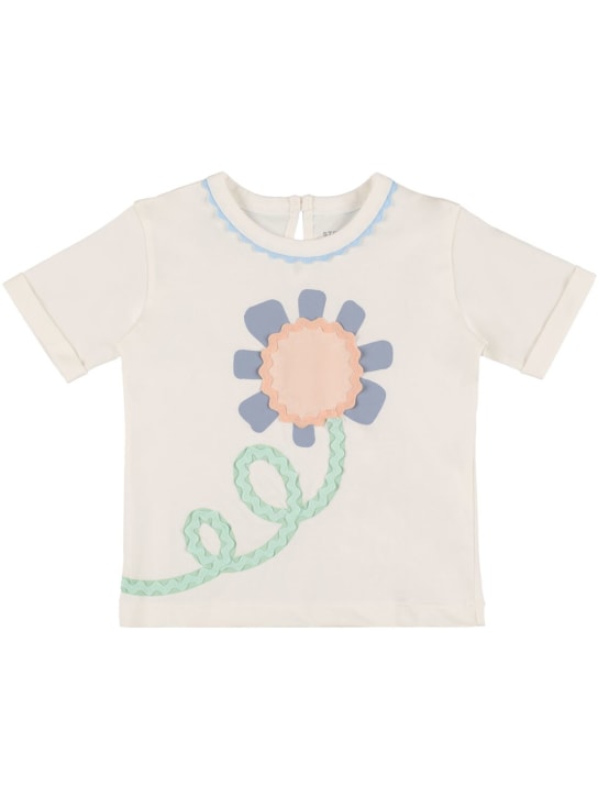 Stella Mccartney Kids: Camiseta de jersey de algodón orgánico estampada - Blanco - kids-girls_0 | Luisa Via Roma