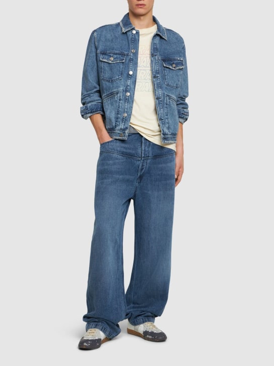 Marant: Jeans anchos de lyocell y algodón - Azul - men_1 | Luisa Via Roma