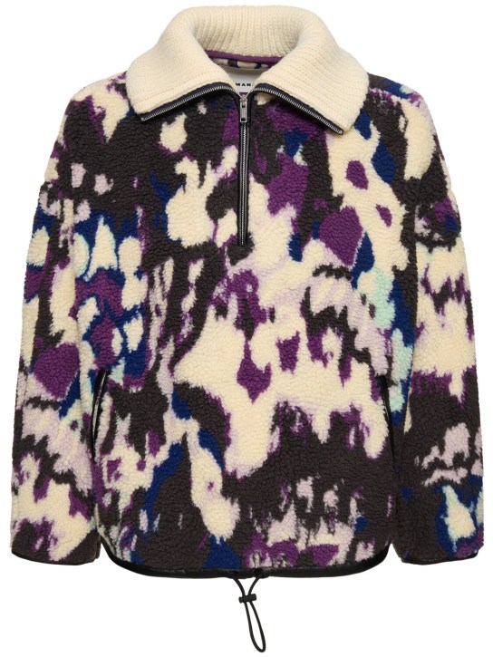 Marant: Marlo half zip tech fleece jacket - Purple - men_0 | Luisa Via Roma