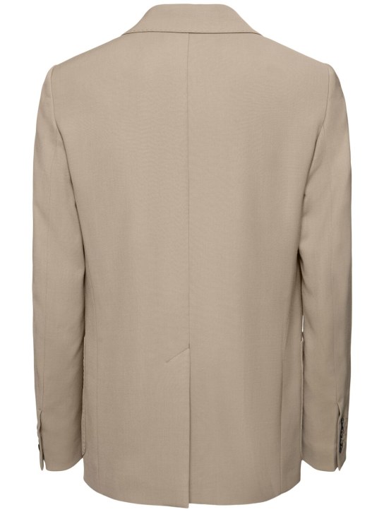 AMI Paris: Double breast wool twill blazer - Light Taupe - men_4 | Luisa Via Roma