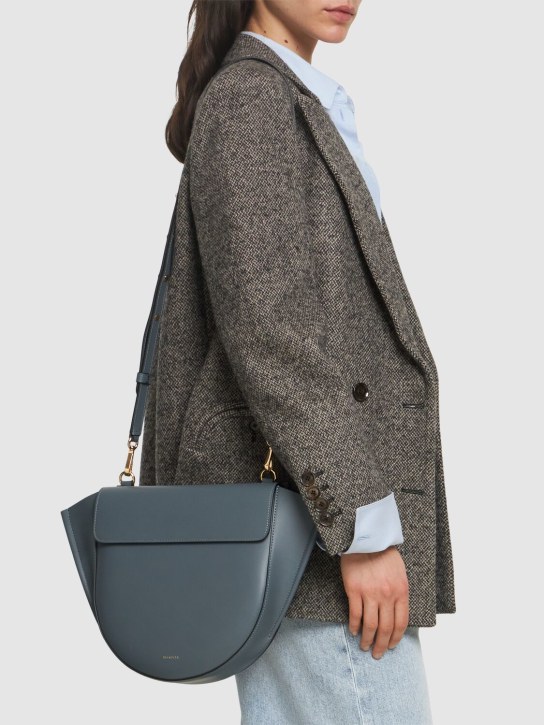 Wandler: Medium Hortensia leather shoudler  bag - Charcoal - women_1 | Luisa Via Roma