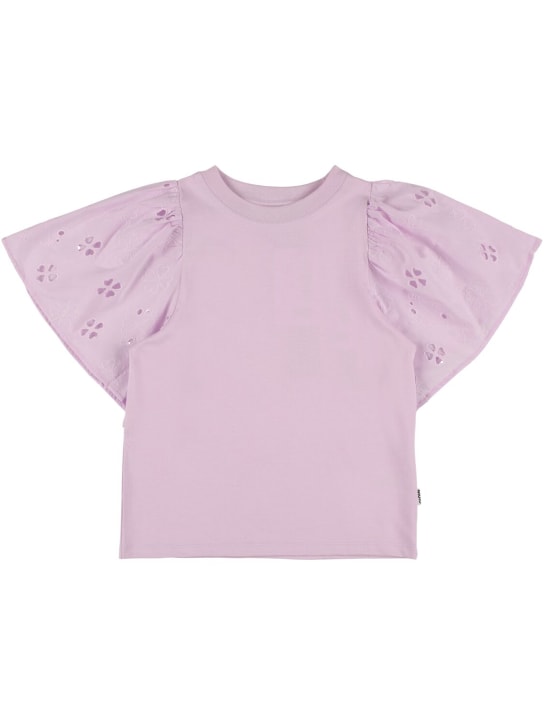 Molo: T-shirt en coton biologique - Violet Clair - kids-girls_0 | Luisa Via Roma