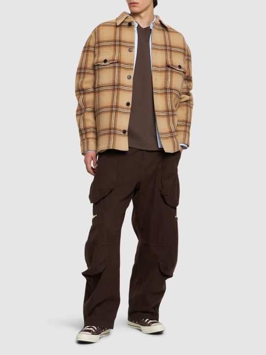 Marant: Check print wool blend jacket - Beige - men_1 | Luisa Via Roma