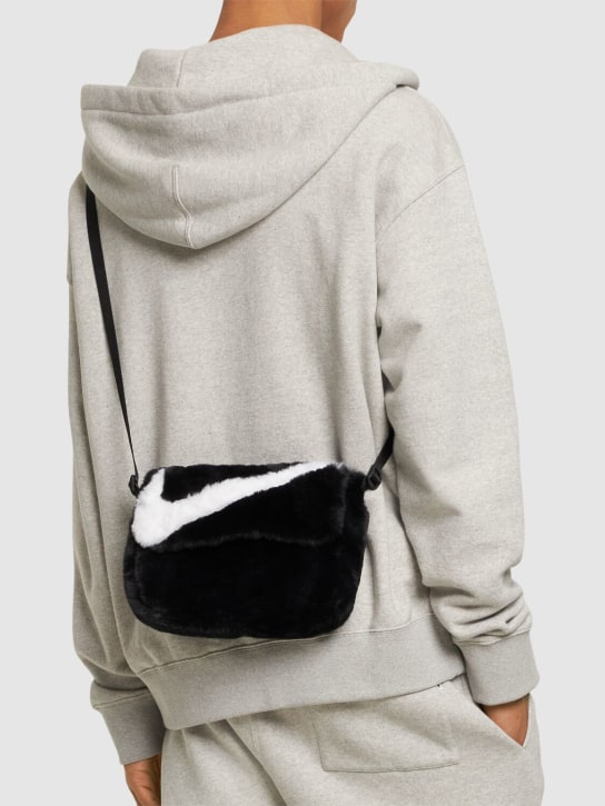 Nike: Futura 365 faux fur crossbody bag - Black/Black/Whi - men_1 | Luisa Via Roma