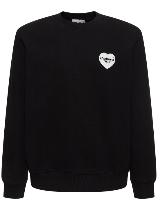 Carhartt WIP: Heart Bandana sweatshirt - Siyah/Beyaz - men_0 | Luisa Via Roma