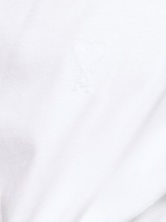 AMI Paris: Logo cotton t-shirt - White - men_3 | Luisa Via Roma